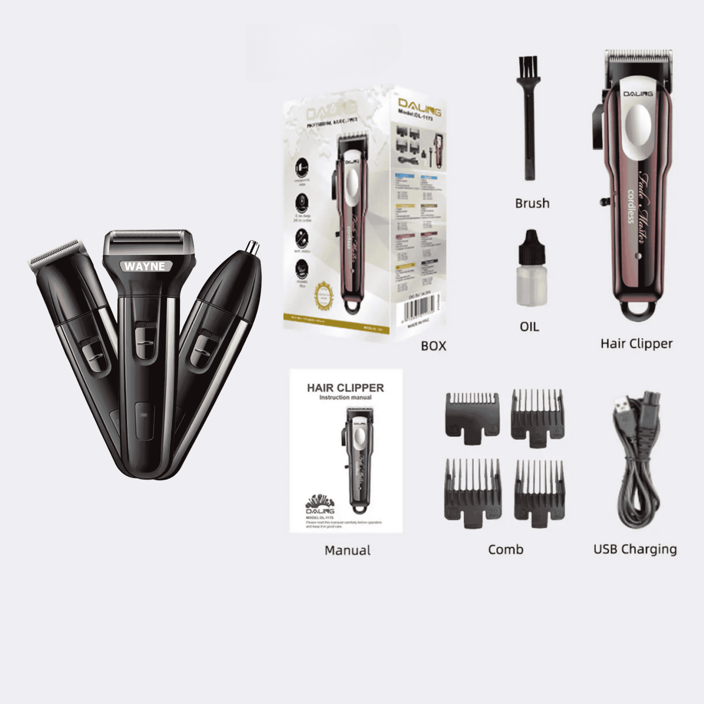 3-in-1 Rechargeable Groomer – Smooth Shave for Body & Beard